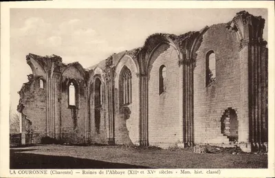 La Couronne (Charente) — Ruínas da Abadia (séculos XII e XV - Mon. hist. classificado) — Coll. Mollard