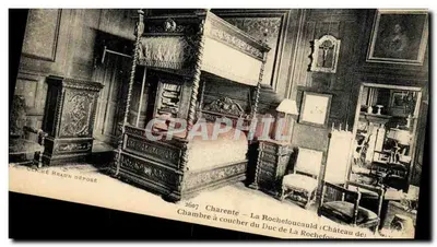 Quarto de dormir do Duque de La Rochefoucauld — Castelo de La Rochefoucauld — Cliché Braud depositado