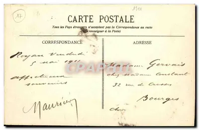 Royan (Côte d'Argent) — Vue générale de Pontaillac — éditeur BR - 832 — Verso