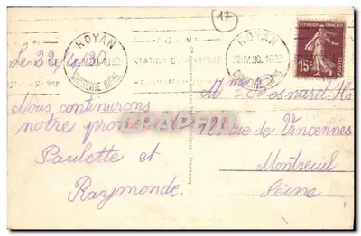 ROYAN - Un angolo della Grande Conche e la Città — Verso