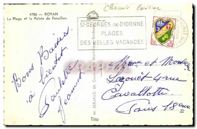 La Plage et la Pointe de Foncillon — Royan — Éditeur TALGOLLO — Verso