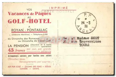Royan-Pontaillac (Côte d'Argent) — Het Golfhotel — Achterkant