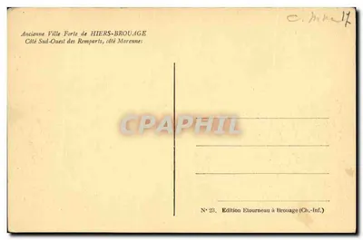 Stara twierdza Hiers-Brouage — Strona południowo-zachodnia murów, strona Marennnes — Wydawnictwo Etourneau w Brouage (Ch.-Inf.), N° 23 — Rewers