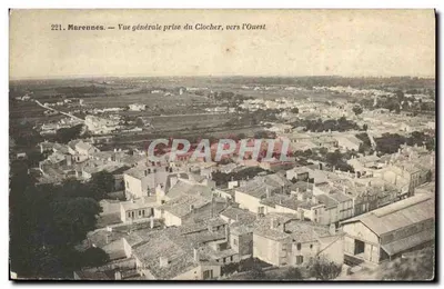 Marennes — Vista geral tirada do campanário, para o Oeste — Cheït Javon, depósito 221