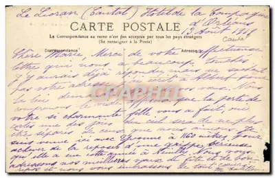 Os Hotéis do Lioran — Cantal — 259 — L'Auvergne — Verso
