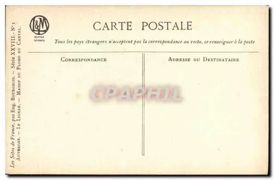 Massif du Plomb du Cantal — Vista panorâmica — Les Sites de France, por Eug. Bourgeois, série XXVIII, n°1 — Verso