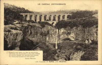Cascata de Salins perto de Mauriac — Viaduto de ferro — Editora: Edições Arlèse d'Estelle, n° 618
