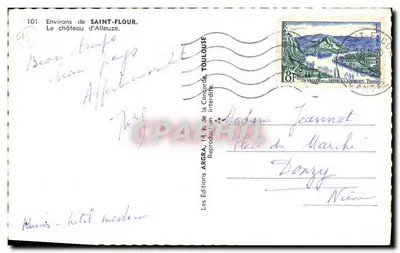 Arredores de SAINT-FLOR. — O castelo de Alleuze — As Edições ARGRA, Toulouse — Verso