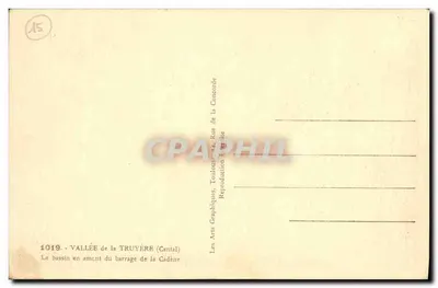 Vale da Truyère — O reservatório acima do barragem da Cadène — Les Arts Graphiques, Toulouse — Verso