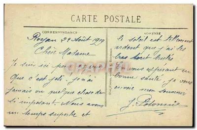 Conche de Concîé — Villa Prima Vera — Bloc Frères, Bordeaux — Rewers
