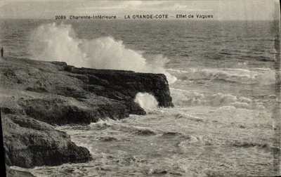 La Grande-Côte — Effet de Vagues — F. Braun, phot.éd., Royan (Charente-Inférieure)