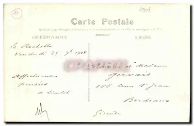 La Rochelle. Ogród Botaniczny — wydawca Republika Francuska, nr 252 — Rewers