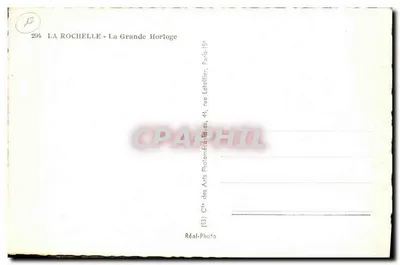 La Rochelle - La Grande Horloge — editore Cie des Arts Photomécaniques, Parigi — Verso