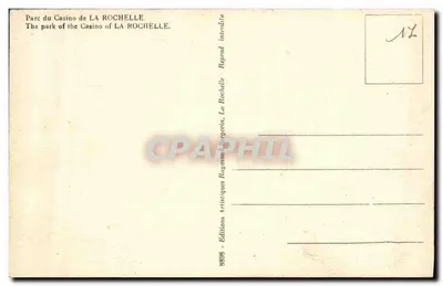 Park van het Casino van LA ROCHELLE — uitzicht met boom en boot — Ramuntocho — Achterkant