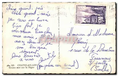 Wielka Morza na Dziewiczej — Châtelaillyon — wydawca Cie des Arts Photographiques — Rewers