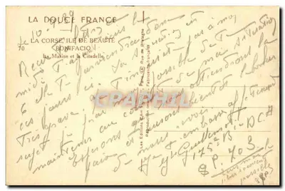 Bonifacio — Port i twierdza — Wydawnictwo Art Française — Rewers