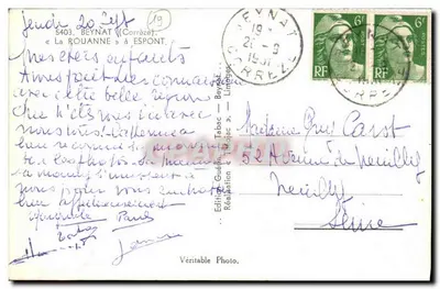 La Rouanne — Espont — Wydawnictwo Guéret — Limoges — Rewers