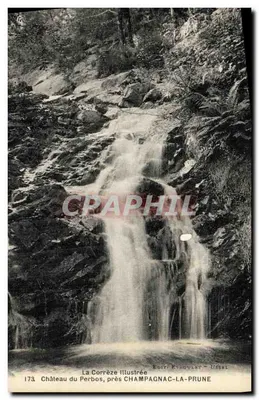 पेर्बोस कैस्टल, चैंपाग्नैक-ला-प्रून के पास — जलप्रपात — ला कॉर्रेज़ इल्लस्ट्री, संख्या 173