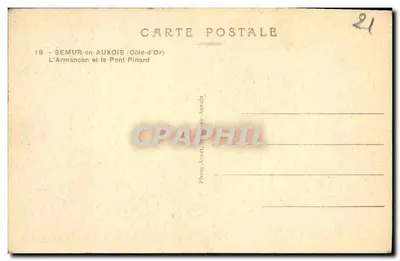 Semur-en-Auxois — O Armançon e o Ponte Pinard — Foto Arvet, Semur-en-Auxois — Verso