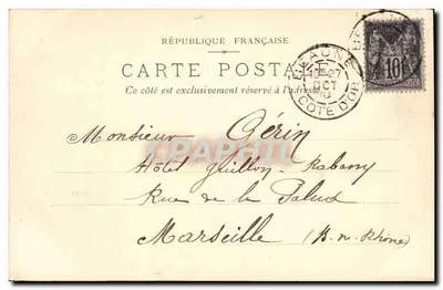 Lago e Fontes da Bouzaïse — Beaune, 27 de junho de 1900 — A. Cretty-Pallion, Edit. Beaune — Verso