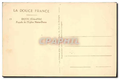 Dijon — Gevel van de Kerk van Notre-Dame — Les Éditions d'Art Yvdon, Parijs — Achterkant