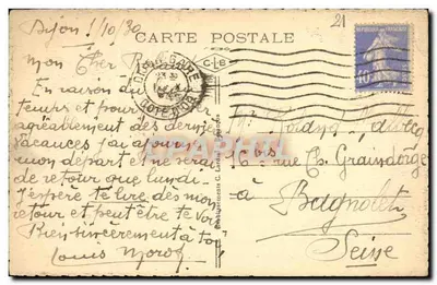 Dijon — Plac Darcy — Basen — CPAPHIL 3527 — Rewers