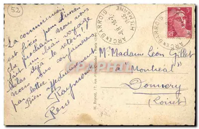 Arredores de Arc-en-Barrois (Haute-Marne) — A Cascata — Borbier-Millière, editor n°369-5-35 — Verso