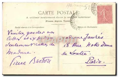 Bourbonne-les-Bains — Wieża Zamku — Librairie Dufey, Phototypie A. Bergeret et Cie, Nancy — Rewers