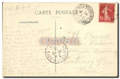 Bourbonne-les-Bains — A Vista do Casino — P. Drunot, editor — Verso