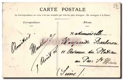 Chaumont — Wieża — Stare Zamki Wodzów Champagne — Cliché A. Pourtoy, wydawca — Rewers