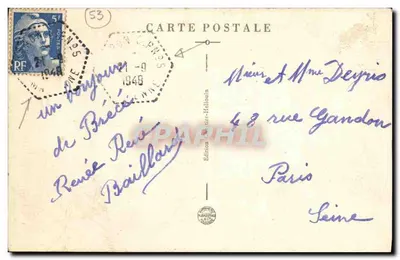 Ambrières-le-Grand (Mayenne) — Piazza del Mercato — Edizione Postale Hallouin — Verso