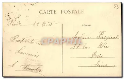 Laval (Mayenne) — Zamek Władcy La — A. Lamiré, wydawca, Rennes — Rewers