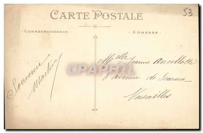 Nantes — Rada Miasta, po prawej, Poczta i Telegrafy oraz Rue Soucbu-Servinière — Artaud i Nozais — Rewers