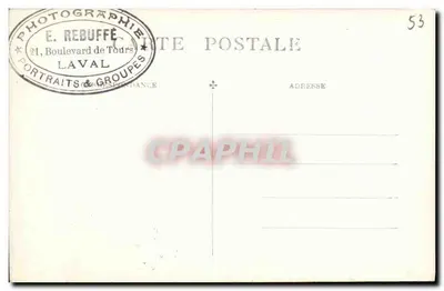 Sessão pública sob uma tenda listrada — E. Rebuffé, 21 Boulevard de Tours, La Vallée — Verso