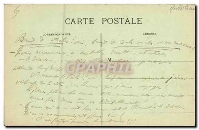 Ploumeur-Kerroch — Efeitos de ondas sobre os rochedos da costa — Coleção A Wargon, St-Brieuc — Verso
