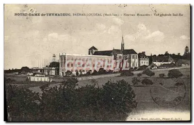 Nossa Senhora de Thymadeuc, Bréhan-Loudéac (Morbihan) — Novo Mosteiro — Vista geral Sudeste — P. A. Le Mouël, fot.-editor, Plémet (C.-du-N.)