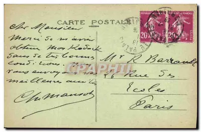 Belle-Île-en-Mer — Castelo de Sarah Bernhardt visto da Praia — Coleção Petitjean — Verso