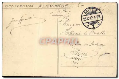 Metz — Vue sur l'Île Saint-Symphorien et le Fort Saint-Quentin — éditeur DEUTSCHE POST — Rewers