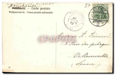 Metz — Vista da Mittelbrücke com a nova igreja protestante e a Garnisonkirche — editor não identificado — Verso