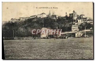 Liverdun visto do Moulin — vista panorâmica do vilarejo na colina — editor L. Proust, n°11