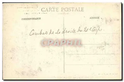 Ferma w Saint-Epvre blisko Lunéville — bombardowana przez Francuzów w 1914 — Bostine, Imprimeur, Francja — Rewers