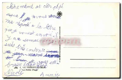 A Pequena Praia — La Trinité-sur-Mer — editor: Des Arts Photomécaniques, Paris-Strasbourg — Verso