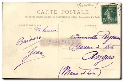 Ilha de Berder — Golfo do Morbihan — H. Laurent, Érert-Louis, n° 2389 — Verso