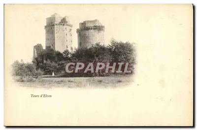Torres de Elven — ruínas de duas torres redondas — editor não identificado