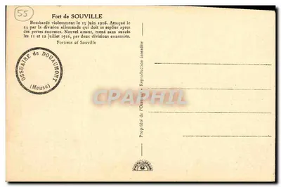 Fort de Souville — bombardeado e atacado em 1916 — editor Ossuaire de Douaumont — Verso
