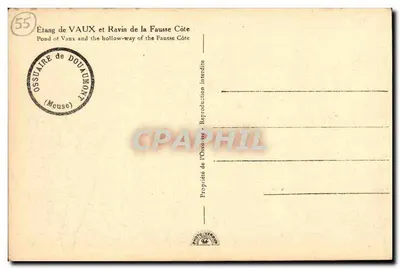 Étang de Vaux e Ravin da Fausse Côte — Ossuaire de Douaumont — n°55 — Verso