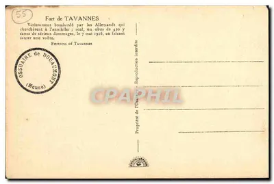Forte de Tavannes — Ossuário de Douaumont — 1916 — Verso
