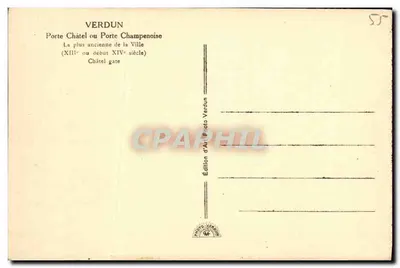 Verdun — Poort Châtel of Poort Champenoise — Artistieke Foto-uitgave Verdun — Achterkant