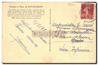Ossuarium i Molo Douaumont — Wydawnictwo VERDIN M.C. — Rewers