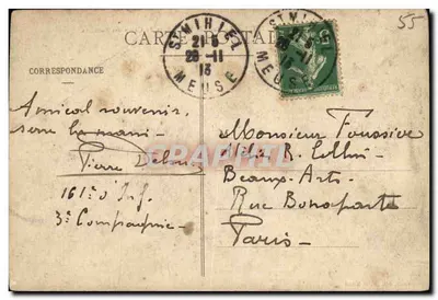 Environs de SAINT-MIHEL — O Ponte de Han — Forte do Camp des Romains — Collin, editor Saint-Mihiel — Verso